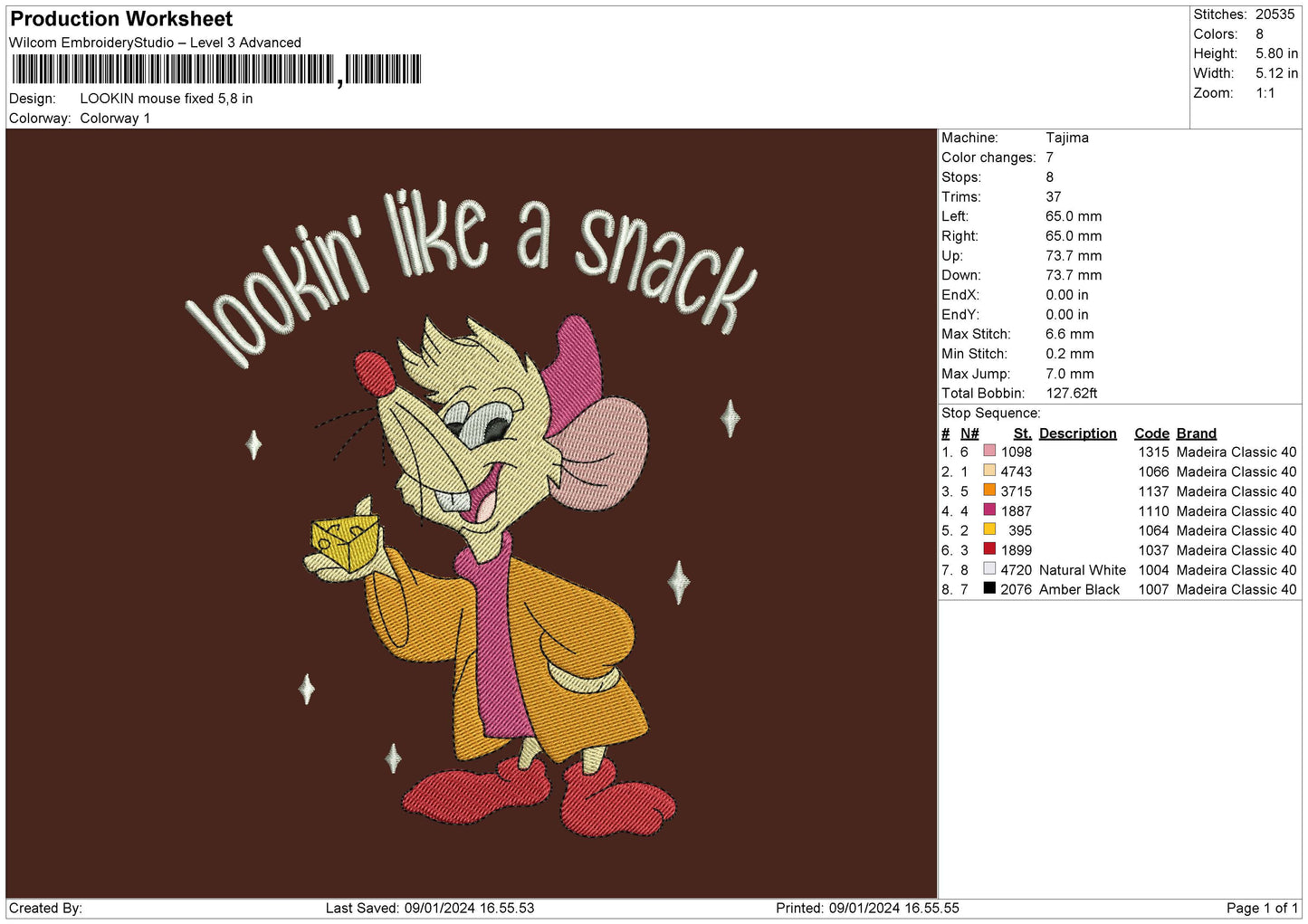 Mouse Text 01 Embroidery File 6 sizes