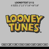 Looneytext 2112 Embroidery File 6 sizes