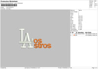 Los Astros Embroidery File 4 size