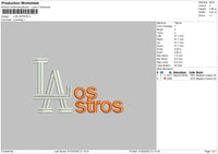 Los Astros Embroidery File 4 size