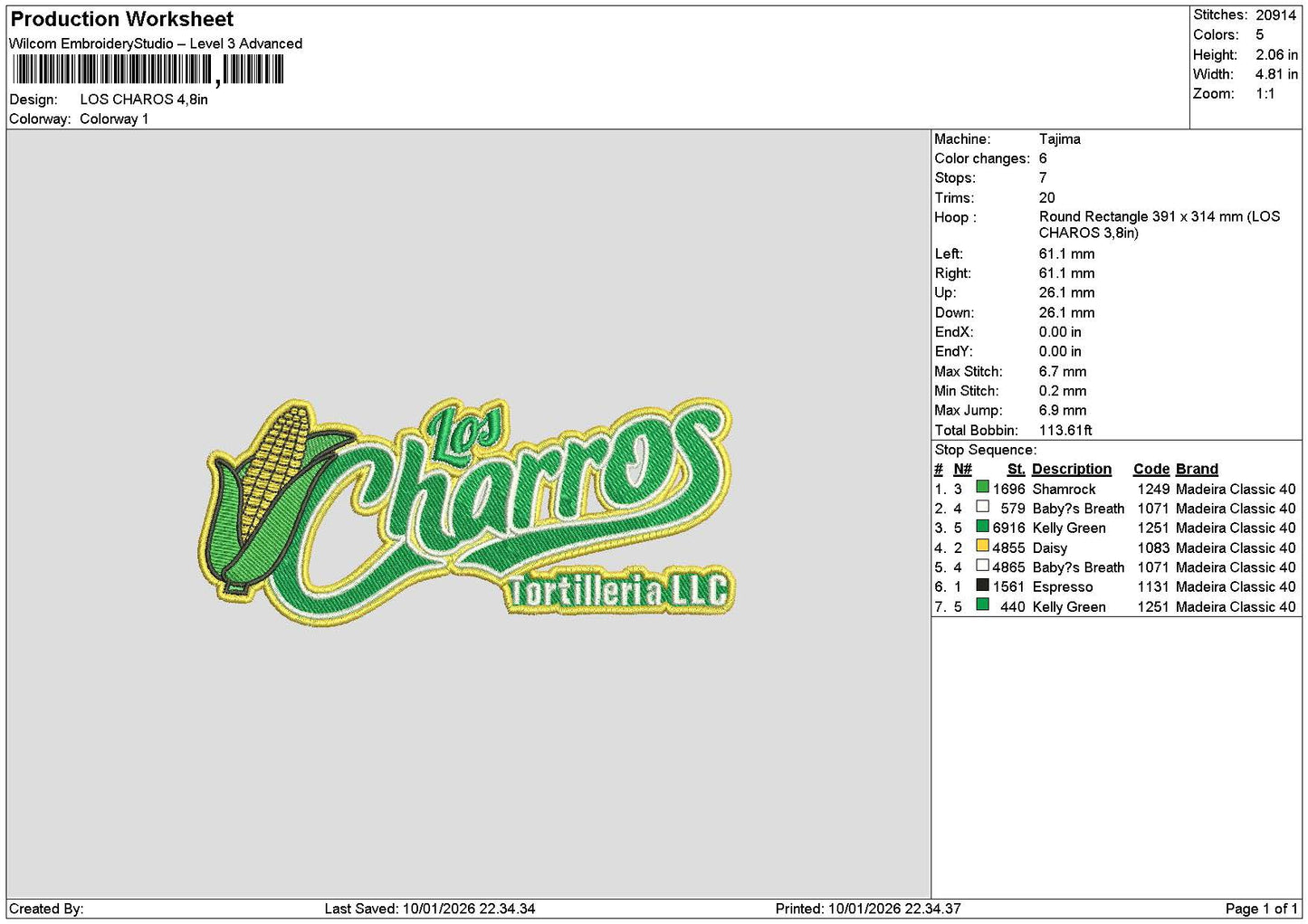 Charrostext Embroidery File 6 sizes