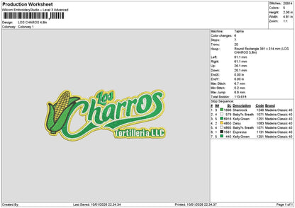 Charrostext Embroidery File 6 sizes