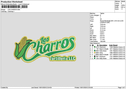 Charrostext Embroidery File 6 sizes