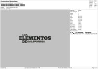 Elementostext Embroidery File 6 sizes