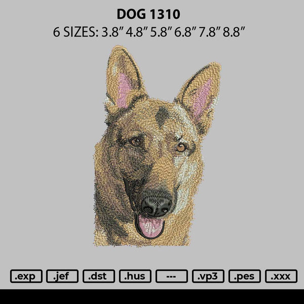 Dog 1310 Embroidery File 6 sizes