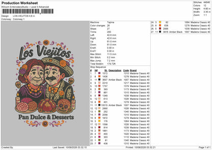 Viejitos Text Embroidery Machine Design File 6 sizes