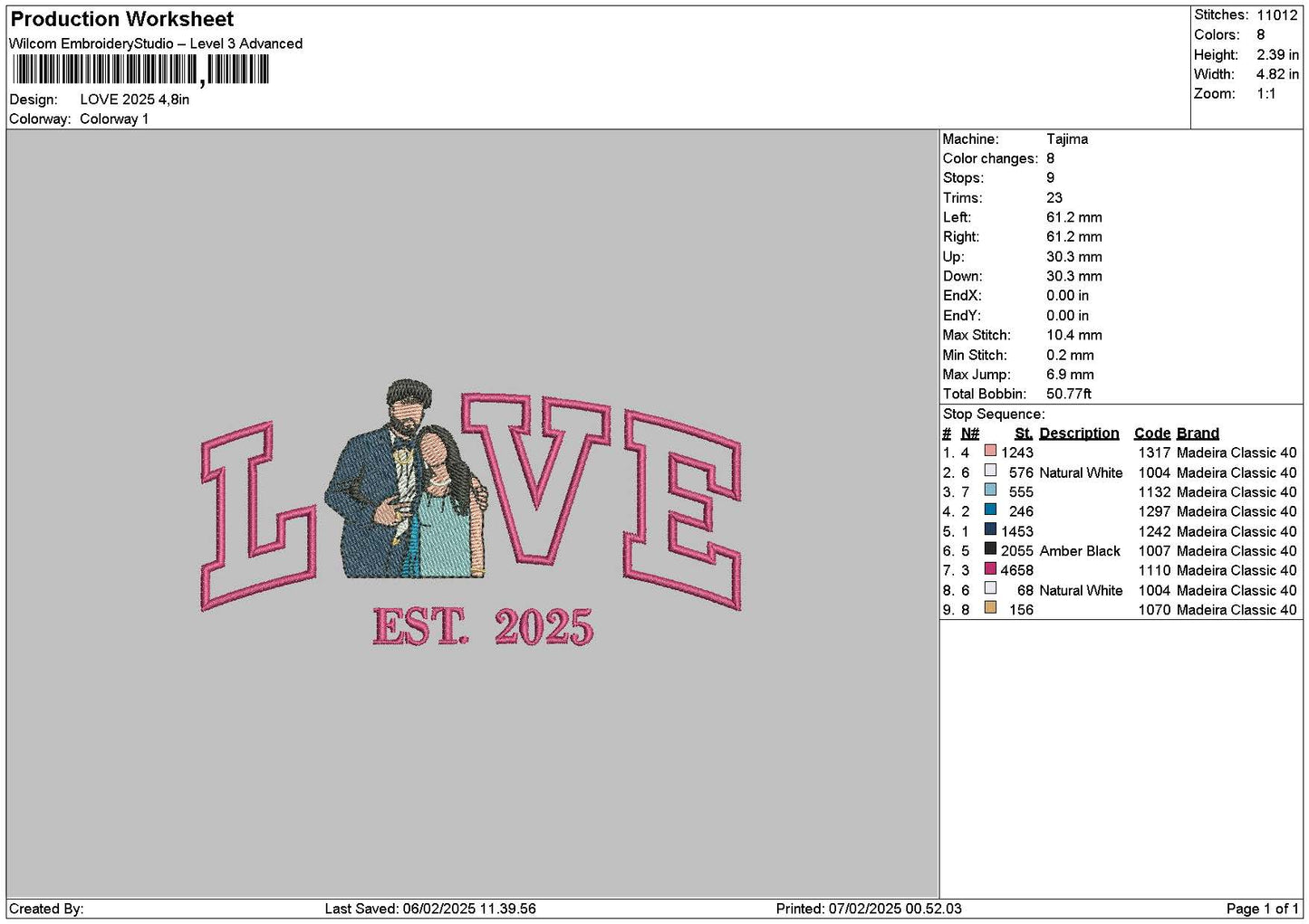 Love Photoflat 2025 Embroidery File 6 sizes