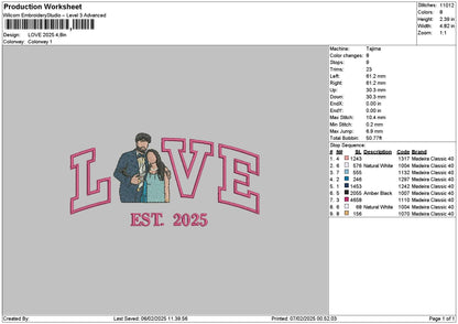 Love Photoflat 2025 Embroidery File 6 sizes