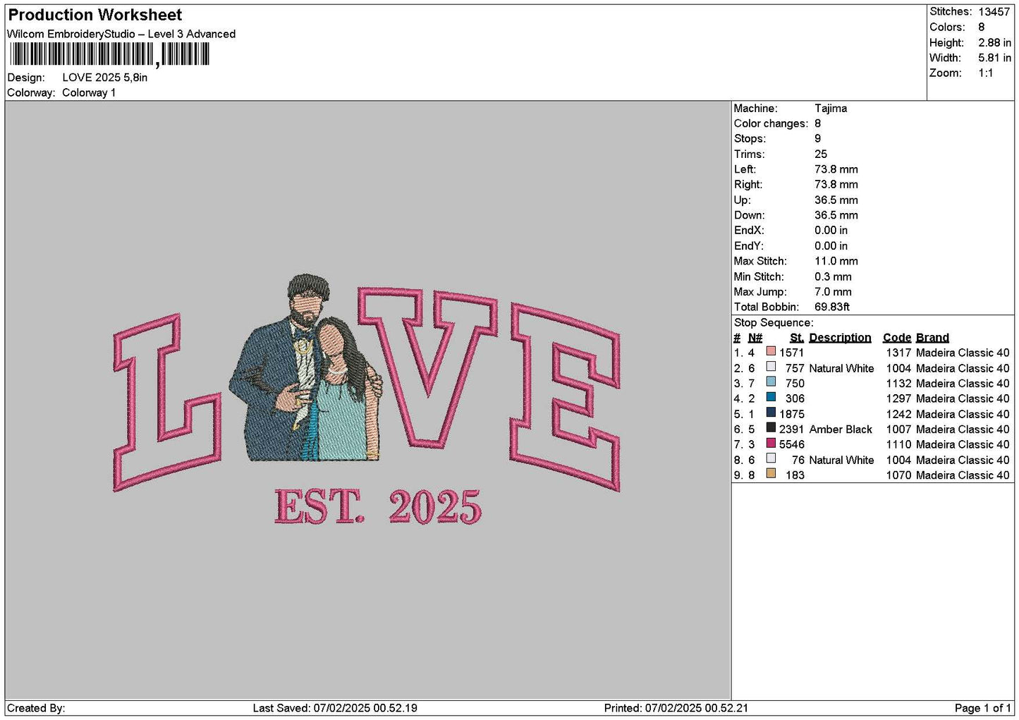 Love Photoflat 2025 Embroidery File 6 sizes