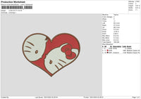 Lovekitty Embroidery File 6 sizes