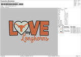 Love Longhourns Embroidery File 5 sizes