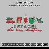 Lovestext 0211 Embroidery File 6 sizes