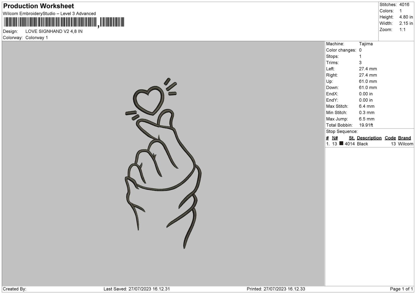 Love Signhand Embroidery File 6 Sizes