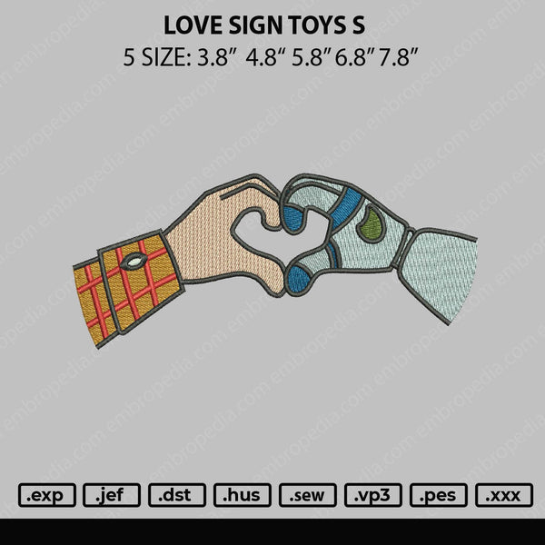 Love Sign Toys S Embroidery File 5 sizes