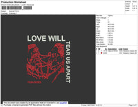 Love Will Embroidery File 4 size