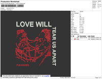 Love Will Embroidery File 4 size