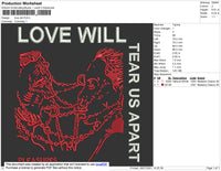 Love Will Embroidery File 4 size