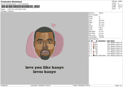 Kanye1503 Embroidery File 6 sizes