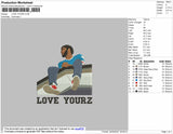 Jcole Love Yourz Embroidery File 5 size