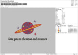 Love You To The Moon Embroidery File 5 sizes
