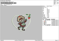 Strawberry Chibi Embroidery File 6 sizes