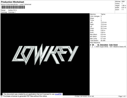 Lowkey Embroidery File 4 size