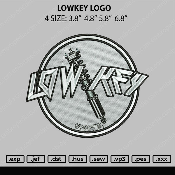 Lowkey Logo ERmbroidery File 4 size