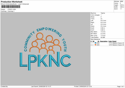 Lpknctext Embroidery Machine Design File 6 sizes
