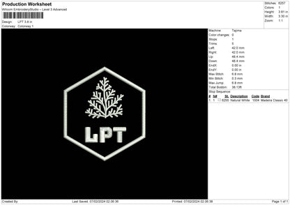Lpt Embroidery File 6 sizes