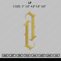 LP Embroidery File 5 size