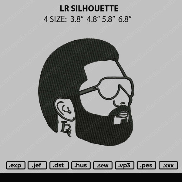 LR Silhouette Embroidery File 4 size
