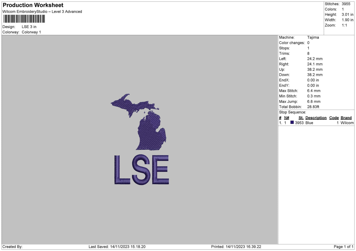 Lse Embroidery File 6 sizes