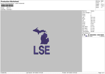 Lse Embroidery File 6 sizes