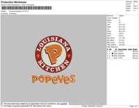 Louisiana Popeyes V2 Embroidery File 4 size
