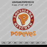 Louisiana Popeyes V2 Embroidery File 4 size
