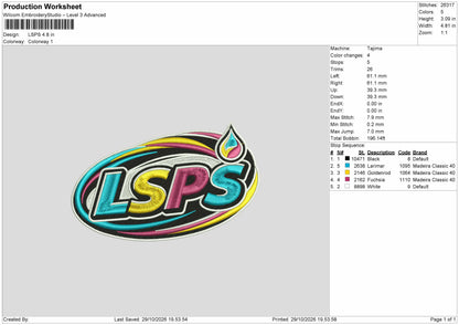 Lspstext Embroidery Machine Design File 6 sizes