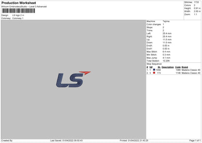LS Logo Embroidery File 4 size