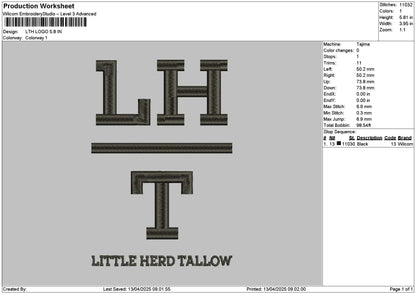 Lthtext 01 Embroidery File 6 sizes