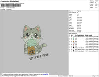 Lets Tea Embroidery File 4 size