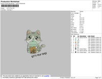 Lets Tea Embroidery File 4 size