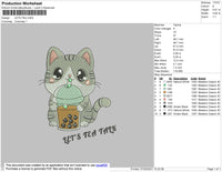 Lets Tea Embroidery File 4 size