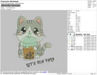 Lets Tea Embroidery File 4 size