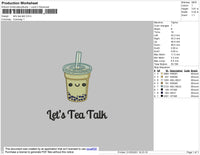 Lets Tea Talk Embroidery File 4 size