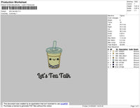 Lets Tea Talk Embroidery File 4 size