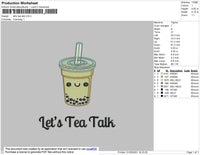 Lets Tea Talk Embroidery File 4 size
