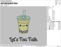 Lets Tea Talk Embroidery File 4 size