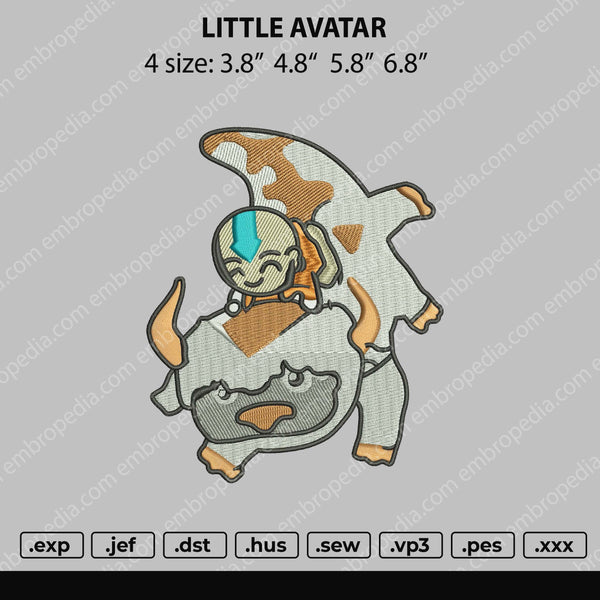 Little Avatar Embroidery File 4 size