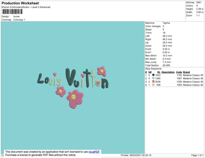 Louisev Embroidery File 4 size