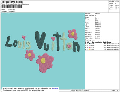 Louisev Embroidery File 4 size