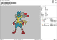 Lucario Pokemon Embroidery File 5 sizes